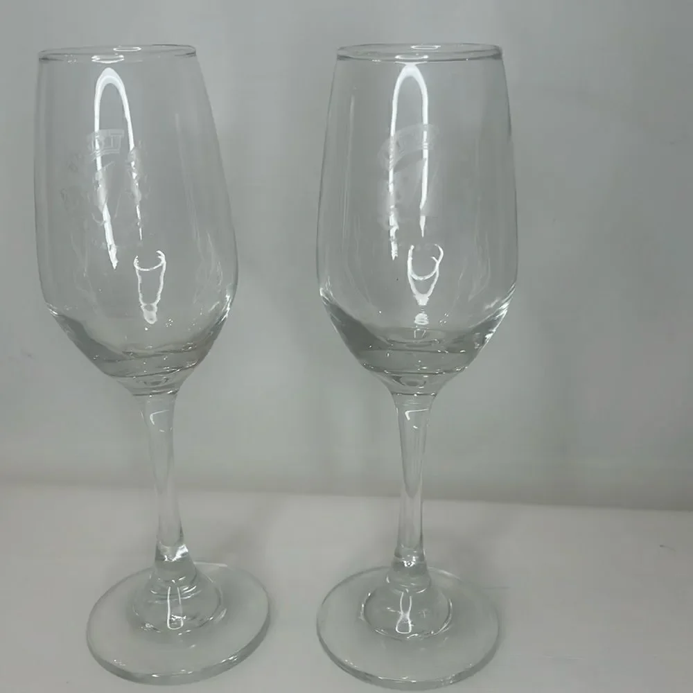 Madison Fondee 1827 Champagne Flutes 8 1/4 In Tall 3/4 Round Set 2 Bar Cocktail